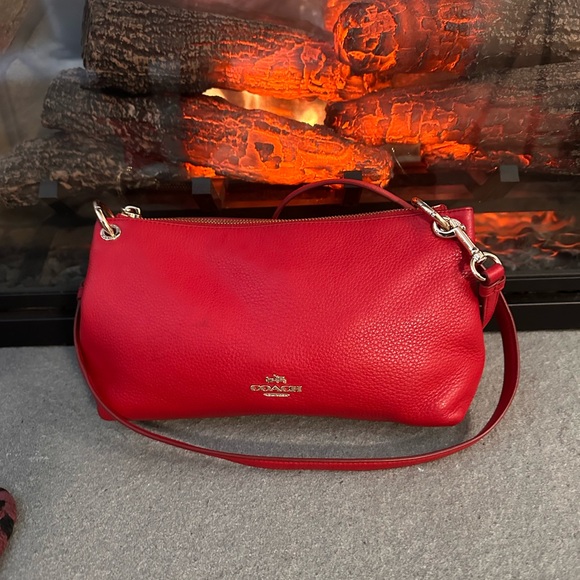 Coach Charlie Cherry Red Leather Bag. EUC - Picture 13 of 13